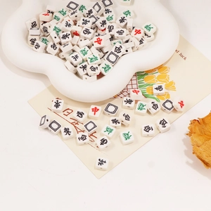 DIY Mahjong themed resin craft beads for handmade jewelry necklaces and bracelets