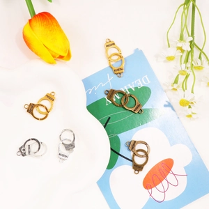 Freedom alloy handcuff charms in gold, silver and bronze for DIY jewelry making