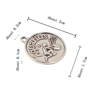 Zilveren Waterman sterrenbeeld hanger met afmetingen voor DIY sieraden maken
