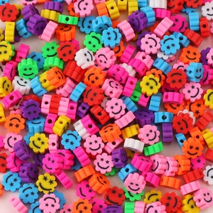 Perles en Vrac en Pâte Polymère Visage Souriant Oeil Étoile Forme Fleur Couleurs Mixtes Accessoires Création Bijoux DIY