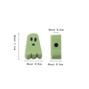 Ciondolo fantasma verde in argilla polimerica per gioielli fai-da-te di Halloween