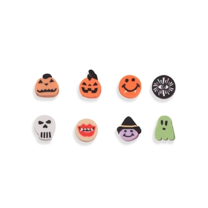 Set di 8 ciondoli Halloween in pasta polimerica con fantasma, zucca e teschio per gioielli