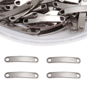 Gepolijst Roestvrij Staal Gebogen Rechthoekige Plaatverbinder DIY Sieraden Maken Accessoires Armband Ketting Schakel Bar Charms Blanco Tags