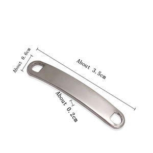 Gepolijste roestvrijstalen gebogen staafhanger voor DIY-armbanden, 3,5 cm lang