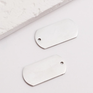 Mirror polished stainless steel dog tag pendants for custom engraving and jewelry DIY