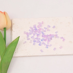 Triangle shape iridescent resin beads in pink and blue for DIY jewelry making sets