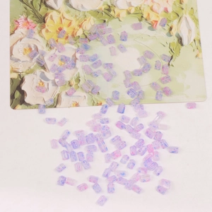Colorful triangular glass loose beads with purple and pink marble texture for DIY jewelry