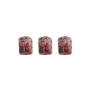 Artistic triangular beads with red and black splash patterns for DIY jewelry making
