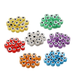 Lot de sept perles d'espacement œil maléfique en acrylique pour bijoux DIY
