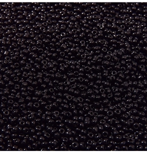 Macro di perline di vetro nere lucide per la creazione di gioielli fai da te