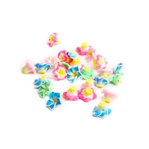 Perles de fleurs de frangipanier colorées en argile polymère pour bijoux et bracelets