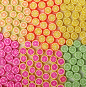 Vibrant fruit-shaped polymer clay beads for DIY jewelry and nail art decoration