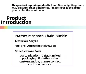 Specifications of acrylic macaron chain link connector for DIY jewelry making