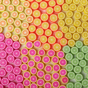 Mixed polymer clay citrus fruit slices for handmade jewelry and DIY crafts making