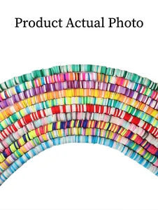Vibrant 6mm flat clay heishi beads in various colors for DIY bohemian jewelry making