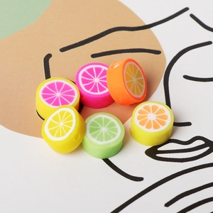 Colorful fruit pattern polymer clay beads for DIY jewelry making handmade bracelets