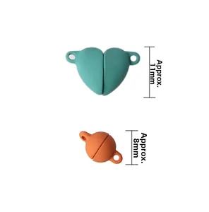 Chiusure magnetiche a cuore e sfera, circa 11mm e 8mm, per creazione gioielli fai-da-te