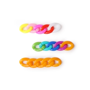 Acryl-Kettenglieder-Set in Regenbogen- und Macaron-Farben für DIY-Schmuck und Haarschmuck