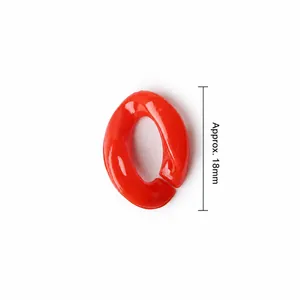 Roter 18mm Acryl Gliederkettenverbinder für DIY Schmuckherstellung Halsketten Armbänder
