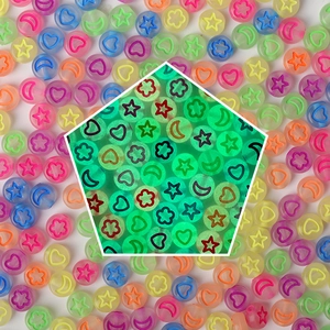 Perles En Acrylique Lumineuses Dans Le Noir Étoiles Lune Cœur Perles Intercalaires Pour Bijoux DIY Bracelet Collier Couleur Bonbon