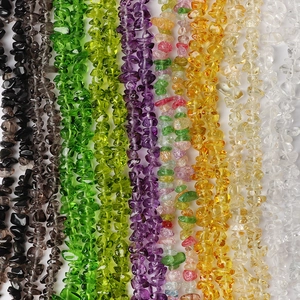 Irregular Glass Chip Beads For DIY Jewelry Making Natural Style Long Strand Lacquered Loose Beads For Necklace Bracelet