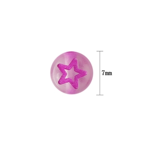 Perle étoile violette translucide en acrylique de 7 mm pour bijoux DIY et colliers