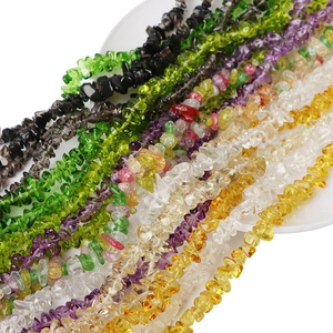 Irregular natural crushed stone glass beads in multiple colors for DIY jewelry making