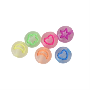 Perles acryliques étoile lune lumineuses en 6 teintes pastel mates pour bijoux DIY
