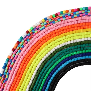 Handgefertigte Bunte Polymer-Ton Röhrenperlen Runde Fass Spacer Perlen Für DIY Armband Halskette Schmuckherstellung Zubehör