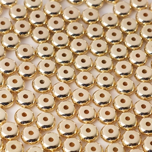 CCB Gold Plated Flat Rondelle Spacer Beads For DIY Jewelry Making Handmade Bracelet Necklace Loose Beads Findings