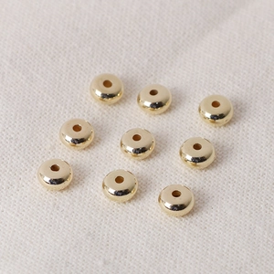 Flat round gold CCB spacer beads for DIY jewelry making of bracelets and necklaces