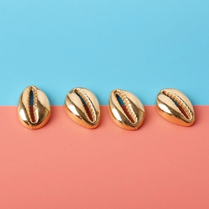 Polished gold CCB cowrie shell beads for DIY necklace and bracelet jewelry making