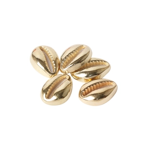 Five gold polished CCB shell beads for DIY jewelry making of bracelets and necklaces