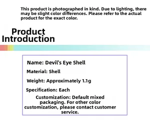 Specifications of shell evil eye beads for jewelry making weighing about 1.1g per piece