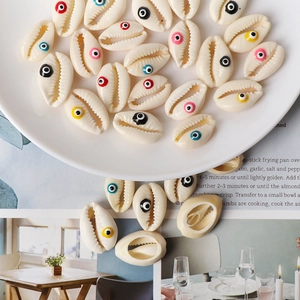 Natural shell Evil Eye beads in various colors for DIY necklace and jewelry making