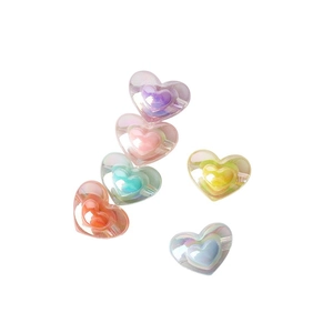 Bunte herzförmige Acrylperlen mit Innenkern für DIY Armband Schmuckherstellung
