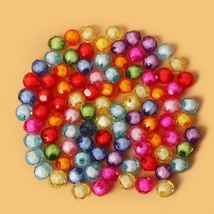 Colorful multifaceted acrylic beads for DIY jewelry making of bracelets and necklaces