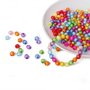 Colorful faceted acrylic spacer beads for handmade DIY jewelry bracelets and necklaces