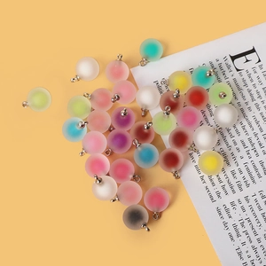 Perles en acrylique givré avec anneaux argentés dégradés pour création de bijoux DIY