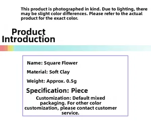 Detailed specifications of square flower polymer clay beads for DIY jewelry making