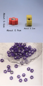 0.9cm yin yang flower beads for jewelry making with diameter and hole size details