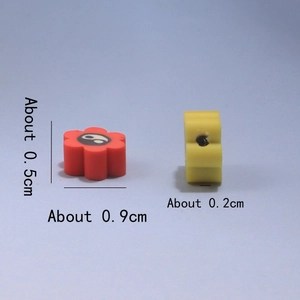 0.9cm polymer clay flower beads with tai chi pattern for DIY jewelry making and crafts