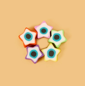 Perles étoiles en pâte polymère avec motifs mauvais œil pour bijoux DIY