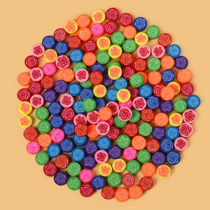 Perles de rose en pâte polymère colorée pour création de bijoux DIY assortis