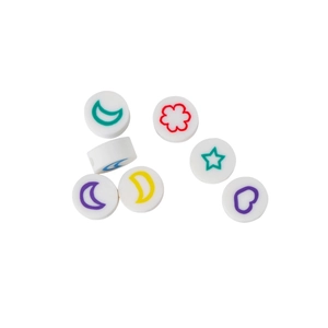 Perles en pâte polymère lune et étoile colorées pour bijoux DIY créatifs