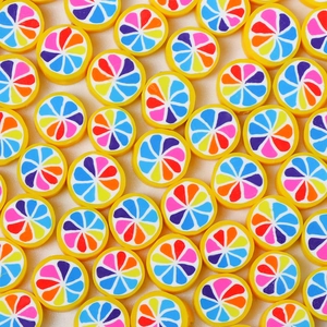 Perline in Pasta Polimerica ad Agrume Colorate con Motivo ad Arancia Arcobaleno Perline Sciolte per Fai da Te Bracciali Collane