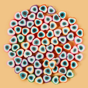 Perles oeil maléfique en forme de cœur coloré pour la création de bijoux DIY et bracelets