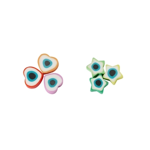 Perles colorées en pâte polymère en forme de cœur et d'étoile avec motif œil pour bijoux