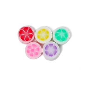 Mélange de perles colorées en pâte polymère à motif floral pour bijoux artisanaux DIY