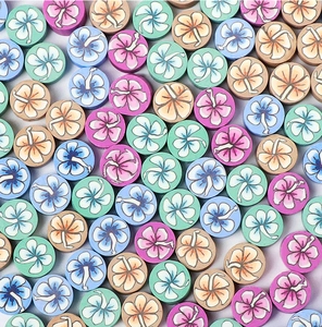 Macro de perles de fleurs en pâte polymère colorée pour bijoux DIY et bracelets faits main